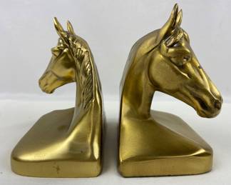 #32 • Cast Brass Horse Head Book Ends

