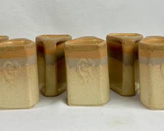 #38 • Vintage Set of Rodolfo Padilla Stoneware Mugs & Stand
