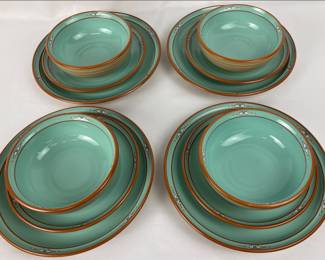 #41 • 4 Noritake Placesettings - Plate, Salad Plate, Bowl - Boulder Ridge Vintage Stoneware #8674
