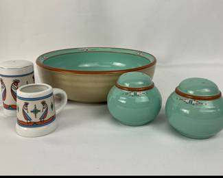 #43 • Noritake Boulder Ridge #8674 Stoneware Serving Bowl, S&P Shakers, with 2 Maack Minis

