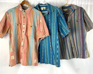#48 • 3 Men's "Territory Ahead" Retro Western Style Short Sleeve Shirts Sizes M-L
