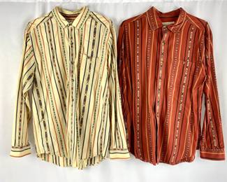 #49 • 2 Territory Ahead Retro Men's Long Sleeve Shirts - Size L, Southwestern Pattern
