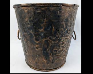 #62 • Hand Forged Hammered Steel Bucket with Handles from Mexico
