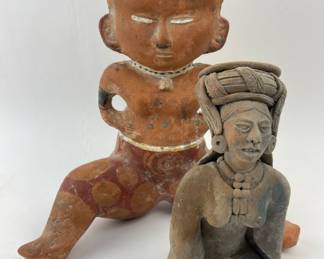 #66 • Pre-Columbian Terracotta Woman Figures: Chinesco Style and Mayan Statues
