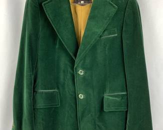 #72 • Vintage Cortefiel Emerald Velvet Sport Coat Sz 39 - Made in Spain

