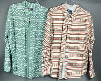 #70 • 2 Modern Amusement Long Sleeved Button-Down Men's Shirts - XL
