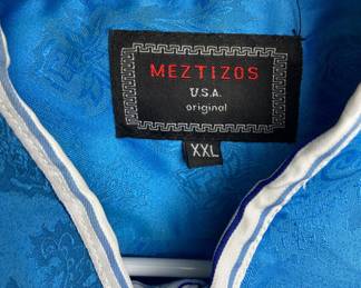 #79 • Three Western Shirts - Metizos XXL in Blue, Tru-West Rockmount Ranch Wear M in Black, Platini XL in White
