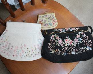 Vintage beaded / petit point bags