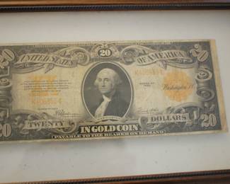 1922 $20 gold certificate