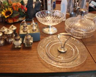 Hawkes crystal with sterling 