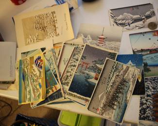 Small postcard size woodblock prints