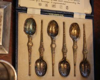 Sterling silver replica set of "Anointing spoons" from Queen Elizabeth II coronation