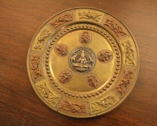 Hindu mixed metal wall plaque depicting Laxmi / Lakshmi
