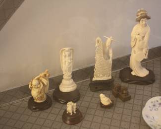 Carved Oriental figures