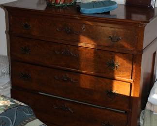 Antique burlwood chest of drawers