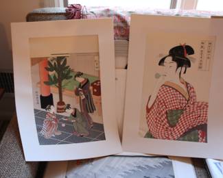 Wood block prints - set of 6 "Ukiyo-e"
