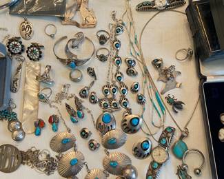 Native American sterling & turquoise jewelry