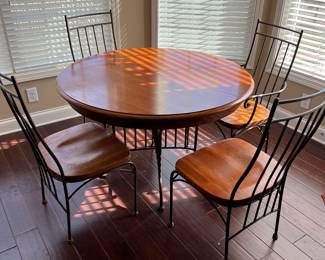 Black metal based kitchen table set