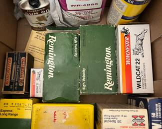 Ammunition and gun cleaning supplies
