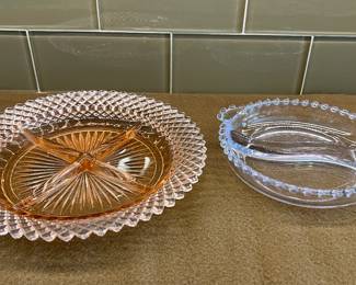 Depression glass candy dishes