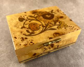 Inlaid wood music box by Reuge