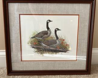 Geese print signed by Balke