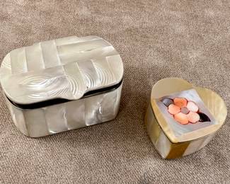 Mother of pearl trinket boxes