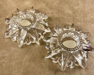 Lead crystal tealight holders