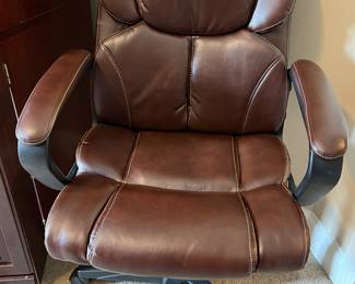 Leather swivel desk chair