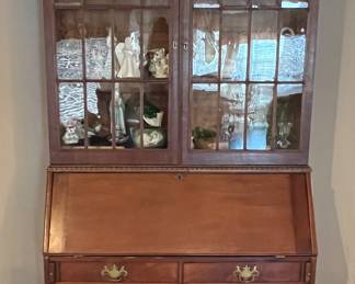 Antique secretary and display cabinet