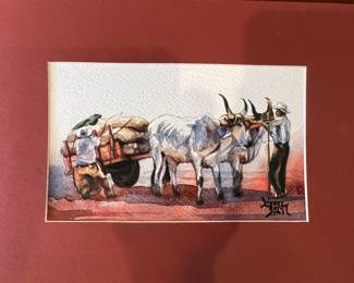 Original watercolor signed and dated by Lopez Baylon 