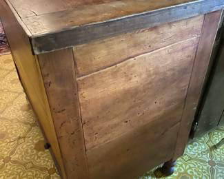 KY Antique Sugar Chest. Family is related to President Truman and this is said to have been his mothers Sugar Chest.  We have proof of genealogy and a letter that discusses it between family from 1980.  One leg has damage and wood is split on top and front.  Missing a pull.   Considering it is from the 1800s and from the Truman  family it is a wonderful piece of history.  Is available for Pre-sell