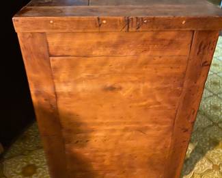 KY Antique Sugar Chest. Family is related to President Truman and this is said to have been his mothers Sugar Chest.  We have proof of genealogy and a letter that discusses it between family from 1980.  One leg has damage and wood is split on top and front.  Missing a pull.   Considering it is from the 1800s and from the Truman  family it is a wonderful piece of history.  Is available for Pre-sell