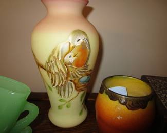 Burmese Fenton hand painted