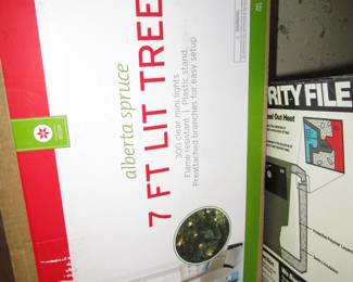 Brand new lit Christmas tree