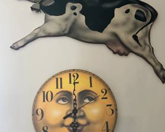 Cow Jumping over the Moon Clock Decor