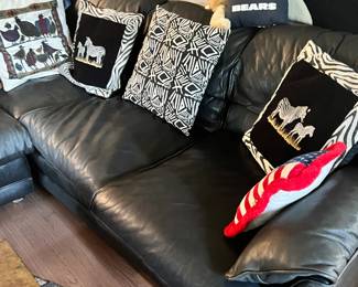 Black leather couch