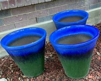 Vibrant glazed flower pots