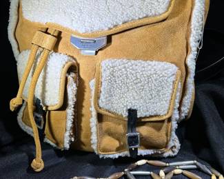 Rag & Bone suede & sherpa backpack 