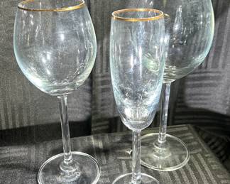 Gold rimmed stemware 