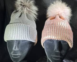 Gorgeous metallic beanies from Adrienne Landau