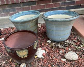 Glazed flower pots