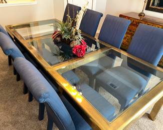 Gorgeous brass/glass dining table 