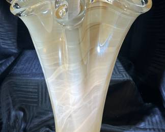 Contemporary Murano Style Glass Handkerchief Vase 