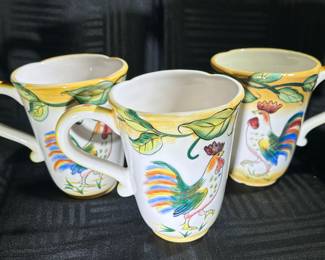 Fitz and Floyd Oversized Rooster Mugs