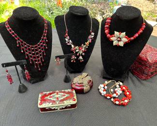Red hot statement necklaces