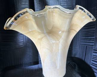 Contemporary Murano Style Glass Handkerchief Vase 