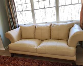 White leather sofa (some minor damage from cat)