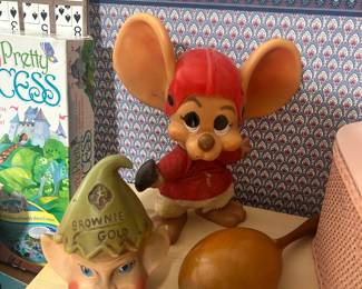 Royalty Industries Football Mouse      Girl Scouts 1950's Brownie Gold Bank 