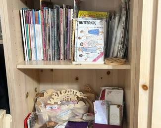 Craft patterns, magazines, notepads 